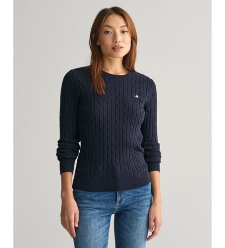 Pull à col rond en jersey de coton extensible avec tissu tricoté en forme de huit (XS), Casuel - Gant - Modalova