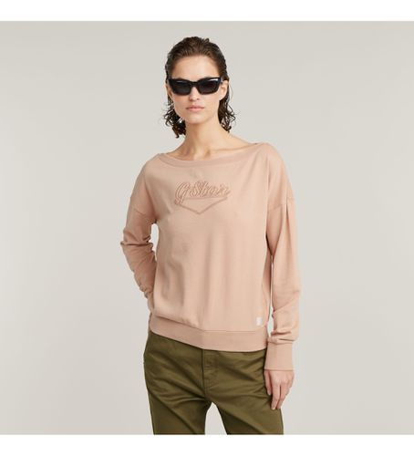 D24579-A970-G373 Boat Neck Loose Sweatshirt (XS), Casuel, Rose, Le coton biologique, Durable - G-Star - Modalova