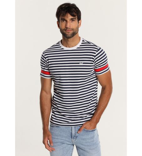 T-shirt à manches courtes avec bande tricolore sur les manches, (XXL), Casuel, Coton, Manche courte - Lois Jeans - Modalova