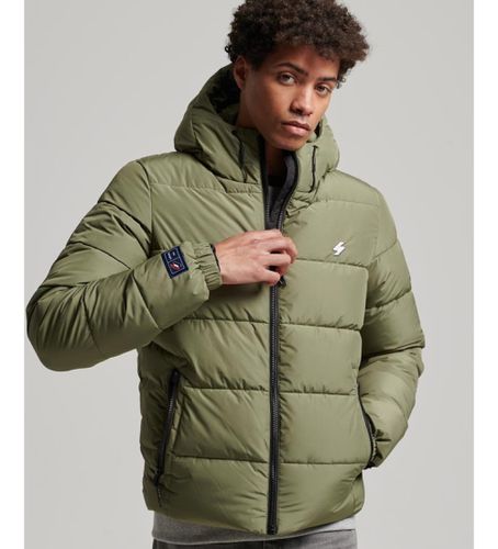 M5011827A Veste à capuche matelassée Sports (S), Casuel, Vert, Polyester, Nylon recyclé - Superdry - Modalova