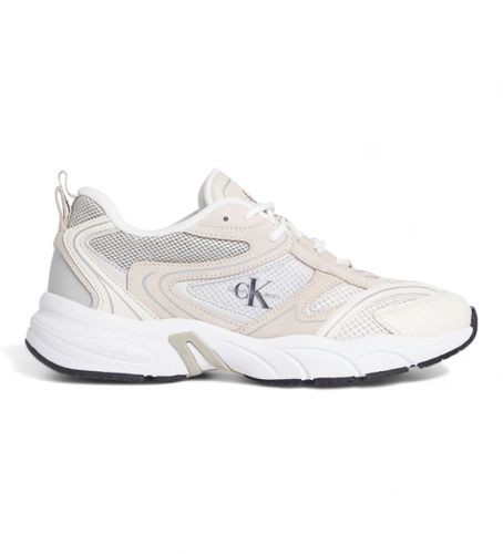 YW0YW00891 Baskets en cuir blanc Reto tennis (39), Beige, Plat, Lacets, Casuel - Calvin Klein Jeans - Modalova