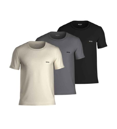 Lot de 3 T-shirts brodés du logo beige, , (L), Homewear, Coton, Manche courte - BOSS - Modalova