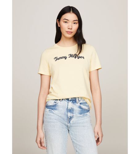 WW0WW42589 T-shirt avec logo Script brodé en (S), Casuel, Coton, Manche courte - Tommy Hilfiger - Modalova