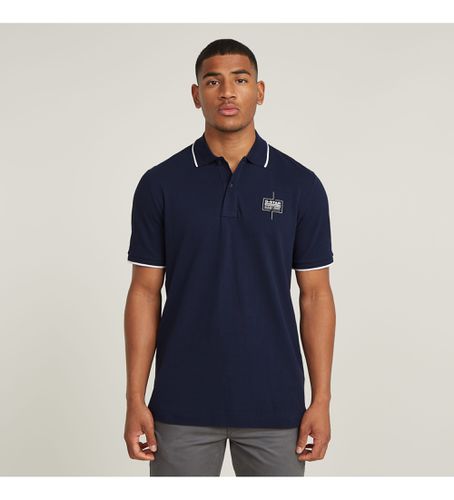 D25719-D248-6067 Polo Chest Logo Striped (XS), Casuel, Coton, Manche courte, Marine - G-Star - Modalova