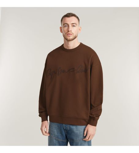 D25134-D257-8168 Sweat-shirt en chenille G-Script Loose marron (XS), Casuel, Le coton biologique, Durable - G-Star - Modalova