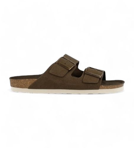 G101936 Sandales en cuir Hawaii Vegan marron (39), Plat, Aucun, Casuel - Genuins - Modalova