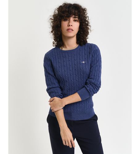 Pull à col rond en jersey de coton extensible avec tissu tricoté en forme de huit (XS), Casuel - Gant - Modalova