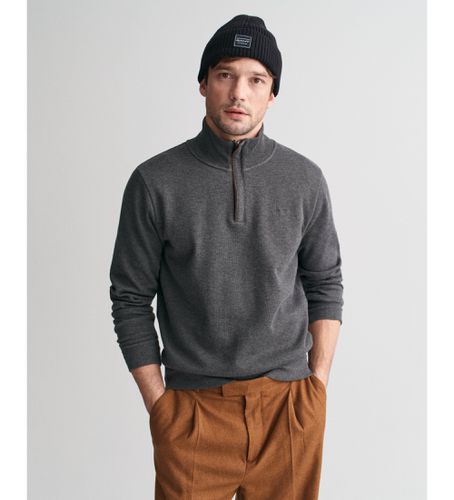 Sacker Rib half zip sweatshirt (L), Casuel, Gris, Coton - Gant - Modalova