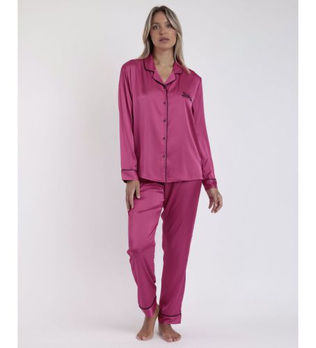 Pyjama ouvert manches longues satin Barbie Vintage rose (S), Homewear, Polyester, Manche longue - Aznar Innova - Modalova