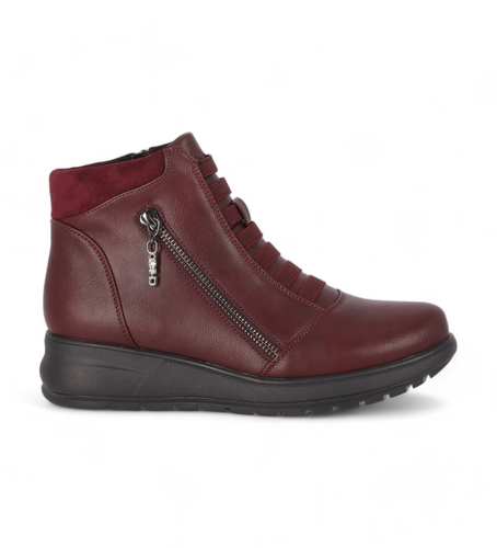 ESTEPA 12 Bottines Estepa 12 bourgogne (36), 3 à 5 cm, Fermeture éclair, Casuel, Bordeaux - Chika10 - Modalova