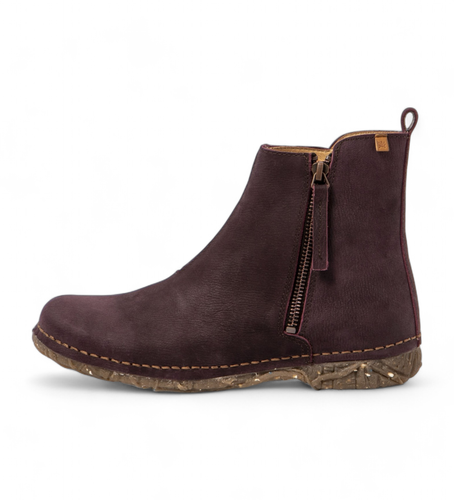 MO005_091 Bottines en cuir lilas N5472 (37), Plat, Fermeture éclair, Casuel, Violet - El Naturalista - Modalova