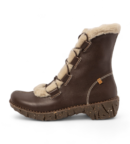 Bottines en cuir marron N5414 (36), Plat, Lacets, Casuel - El Naturalista - Modalova