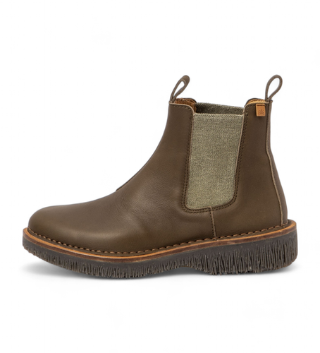 FE005_0G3 Bottines en cuir N5582 vertes (37), Plat, Aucun, Casuel - El Naturalista - Modalova