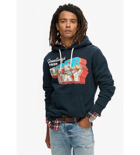 M2014113A Sweatshirt Travel Postcard Graphic (XXL), Casuel, Coton, Durable, Marine - Superdry - Modalova