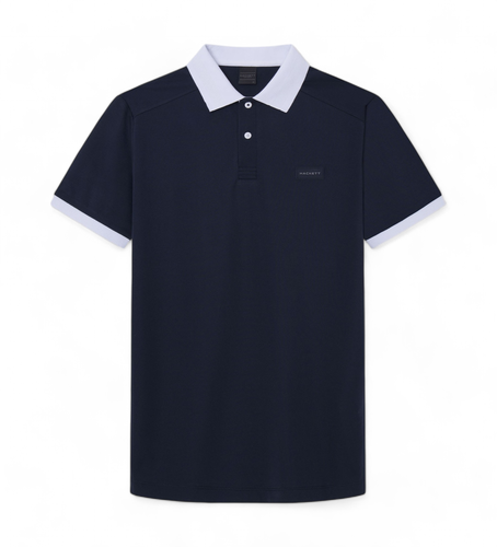 HM563365 Polo Hs Contrast (XS), Casuel, Coton, Manche courte, Marine - Hackett London - Modalova