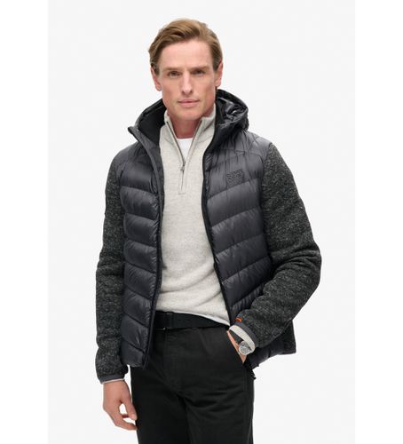 M5012042A Veste tricotée hybride à capuche Storm (L), Casuel, Gris, Polister recyclé, Durable - Superdry - Modalova