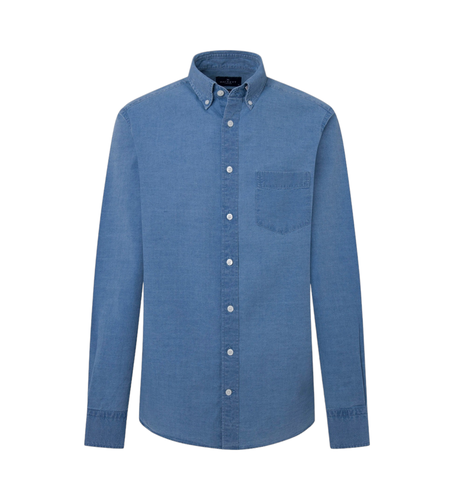 HM309972 Chemise indigo Oxford (S), Casuel, Coton, Manche longue - Hackett London - Modalova