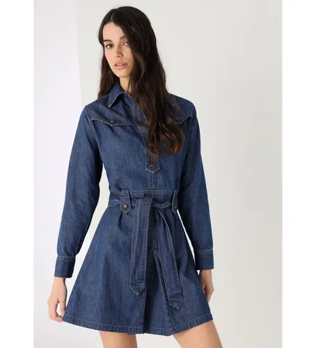 Robe courte à manches longues de style western (XS), Casuel, Coton, Manche longue, Marine - Lois Jeans - Modalova