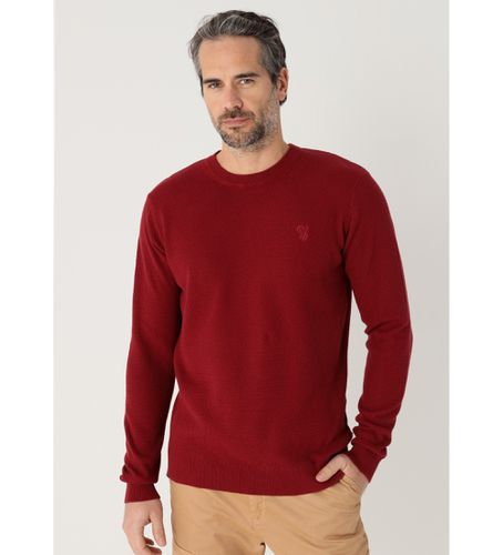 Pull en maille jacquard marron basique (S), Casuel, Grenat, Coton - Six Valves - Modalova