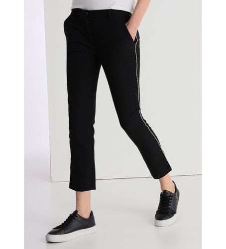 Pantalon avec bande latérale ornée de bijoux noirs (26), Casuel, Polyester - Victorio & Lucchino, V&L - Modalova