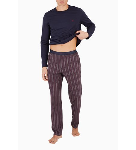 F567 PIJAMA AVEC MÉLANGE D'ESTAMPILLES MARINES (L), Homewear, Coton, Manche longue - Emporio Armani - Modalova