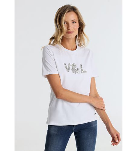 T-shirt avec logo bijou (XS), Casuel, Coton, Manche courte - Victorio & Lucchino, V&L - Modalova