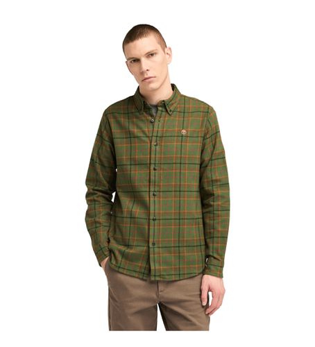 TB0A6V4AEI21 Chemise en flanelle à carreaux verts de poids moyen (S), Casuel, Coton, Manche longue - Timberland - Modalova