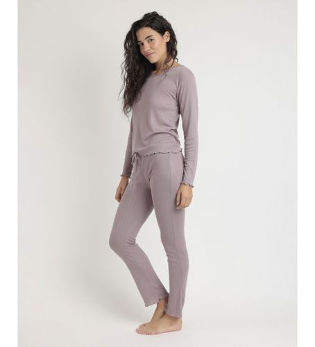 Pyjama manches longues Pico Soft Canalé violet (S), Homewear, Coton, Manche longue - Admas - Modalova