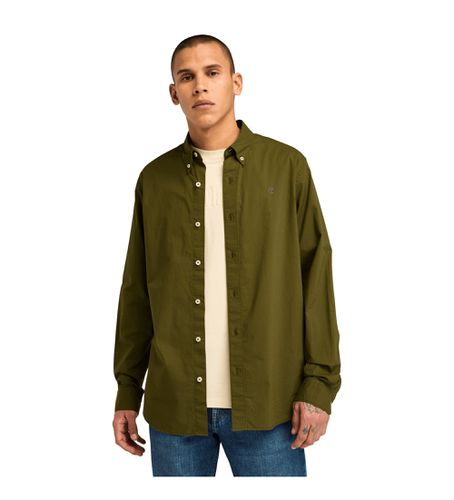 TB0A6GRH3021 Chemise à manches longues en popeline stretch verte (S), Casuel, Coton, Manche longue - Timberland - Modalova