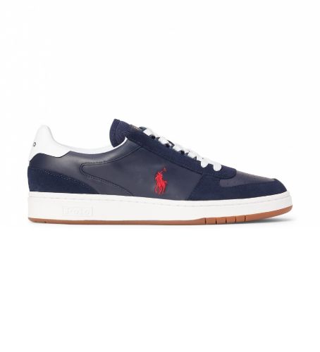 Til mænd. 809834463003 Court navy lædersko (40), Fast, Blonder, Casual, Blå - Polo Ralph Lauren - Modalova