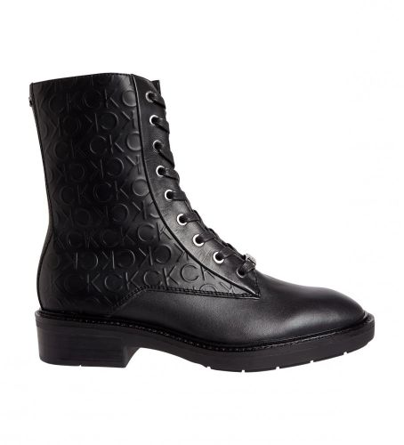 Til kvinder. HW0HW01292 Gummisål Combat læderstøvler (40), Fast, Blonder, Lynlås, Casual - Calvin Klein - Modalova