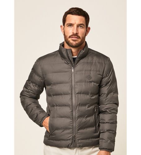 Til mænd. HM402896 Lw Moto quiltet duffeljakke mørkegrå (S), Casual, Polyester, Lange ærmer - Hackett London - Modalova