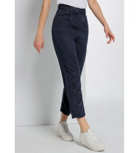 Til kvinder. 207632283 Chinobukser - løs plissering navy (26), Casual, Bomuld - Lois Jeans - Modalova