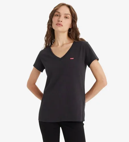 Til kvinder. 85341-0003 Perfect VNeck Caviar T-shirt (L), Casual, Bomuld, Korte ærmer - Levi's - Modalova