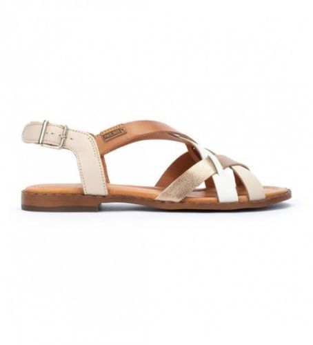 Til kvinder. W0X-0556C3 Brune, gyldne Algar sandaler (36), Guldfarvet, Beige, Fast, Spænder, Casual - Pikolinos - Modalova