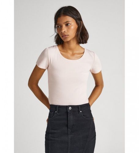 Til kvinder. PL505581 Babette Solid T-shirt (M), Casual, Bomuld, Korte ærmer, Bæredygtig - Pepe Jeans - Modalova
