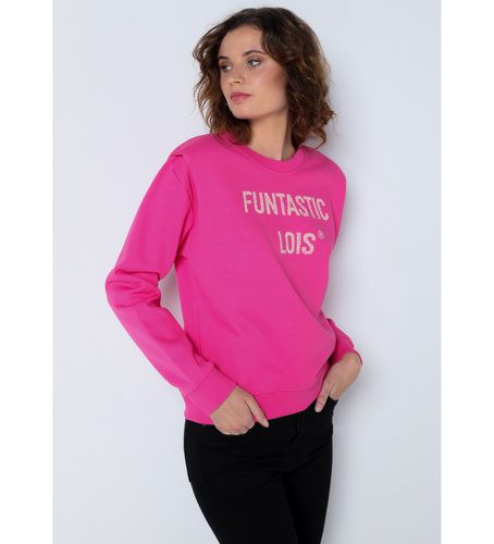 Til kvinder. 447712370 Sweatshirt med plisserede skulderpuder lyserød (XS), Casual, Pink, Bomuld, Lange ærmer - Lois Jeans - Modalova