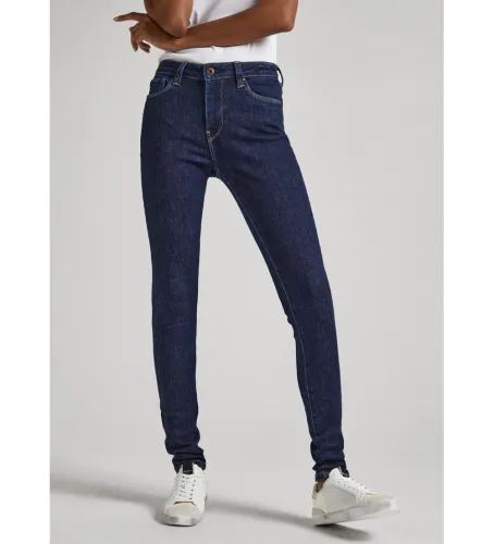 Til kvinder. PL204584BB9 Jeans Skinny Jeans Navy High Rise (28/30), Casual, Bomuld, Denim, Bæredygtig - Pepe Jeans - Modalova