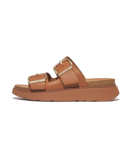 Til kvinder. HE8-592 Gen-F Buckle sandaler i brunt (36), Sølvfarvet, 3-5 cm, Ingen, Casual - Fitflop - Modalova