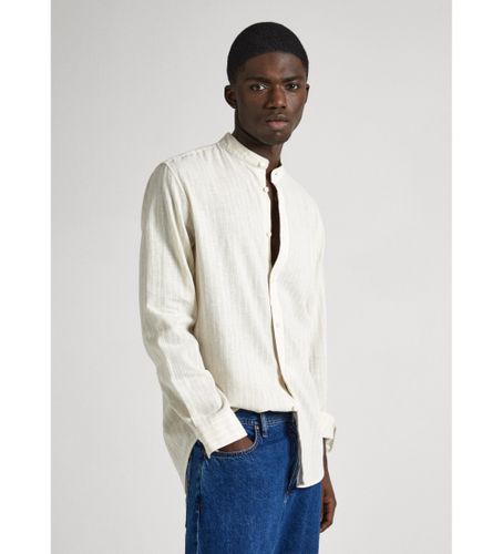 Til mænd. PM308499 Pamphill-skjorte (L), Beige, Casual, Linned, Lange ærmer - Pepe Jeans - Modalova