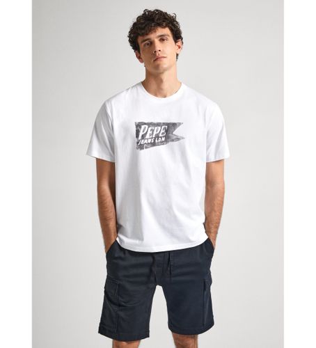 Til mænd. PM509401 Single Cardiff T-shirt (M), Casual, Bomuld, Korte ærmer, Bæredygtig - Pepe Jeans - Modalova