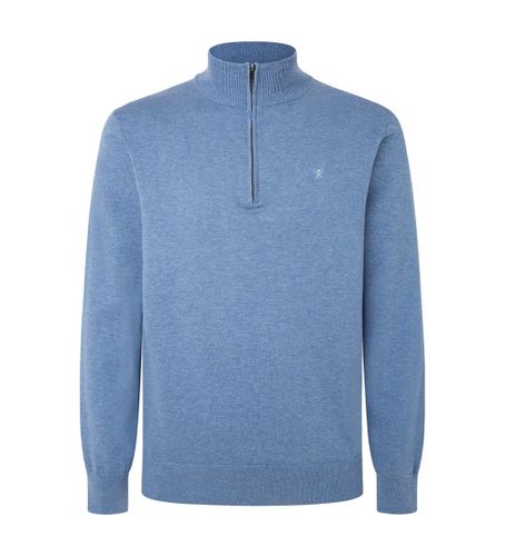 Til mænd. HM703084 pullover med lynlås (XXL), Casual, Bomuld, Lange ærmer - Hackett London - Modalova