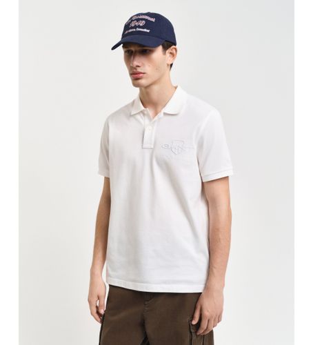 Til mænd. 2062025 Tonal Shield Polo Shirt Off White (S), , Casual, Bomuld, Klassisk, Korte ærmer - Gant - Modalova
