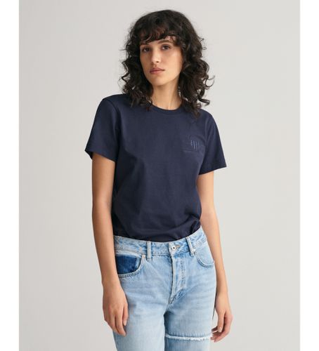 Til kvinder. 4200262 Tonal Archive Shield T-shirt navy (S), Casual, Bomuld, Korte ærmer, Blå - Gant - Modalova