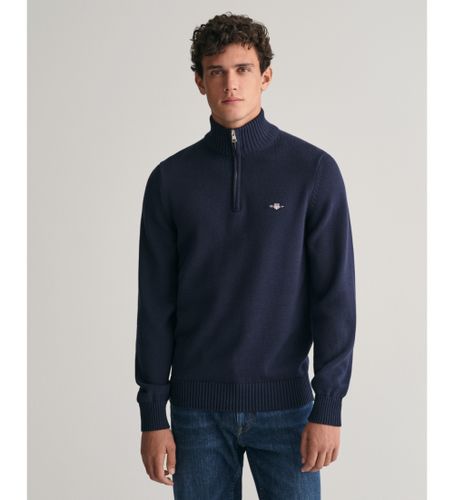 Til mænd. 8030170 Bomuldstrøje med halv lynlås Casual navy (M), Lange ærmer - Gant - Modalova