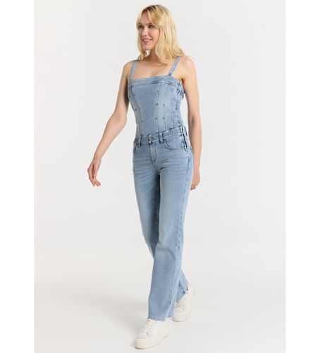 Til kvinder. 290362610 Jumpsuit i lige denim med hagesmæk - kortærmet (30), Casual, Bomuld, Uden ærmer/stropper - Lois Jeans - Modalova