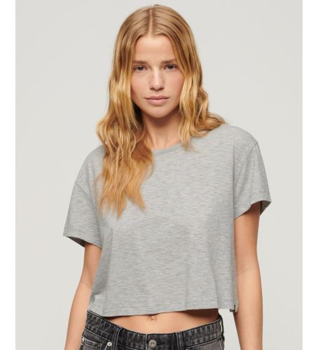 Til kvinder. W1011384A Lysegrå baggy kort t-shirt (M), Casual, Bomuld, Korte ærmer - Superdry - Modalova