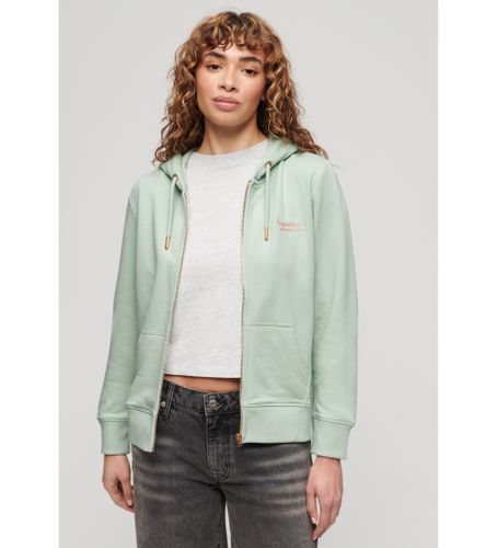 Til kvinder. W2012104A Sweatshirt med logo Essential green (XXS), Casual, , Bomuld, Lange ærmer - Superdry - Modalova