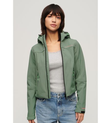 Til kvinder. W5011656A Hættejakke i softshell-stof Trekker green (XL), Casual, , Polyester, Lange ærmer - Superdry - Modalova