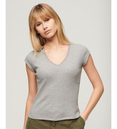 Til kvinder. W6011874A Athletic Essential T-shirt med blondekant (S/M), Casual, Bomuld, Uden ærmer/stropper - Superdry - Modalova